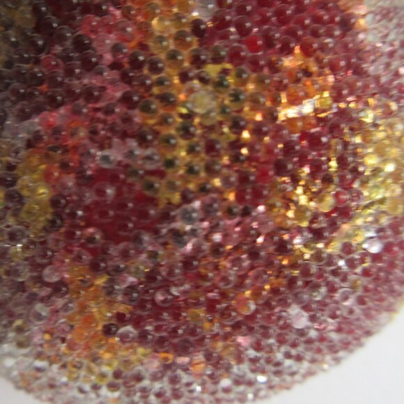 Sugar Beaded Pear Fruit Christmas Ornaments Lot Of 10 Red/Pink/Gold Bugle Beads - Picture 11 of 14